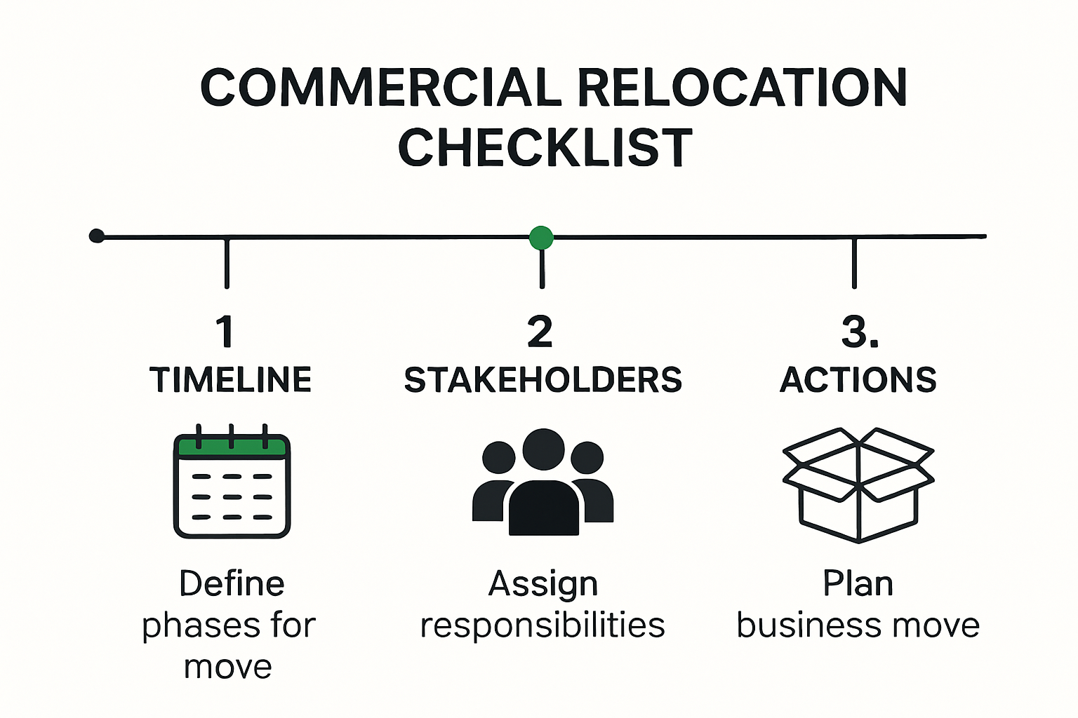 Commercial relocation checklist step-by-step infographic