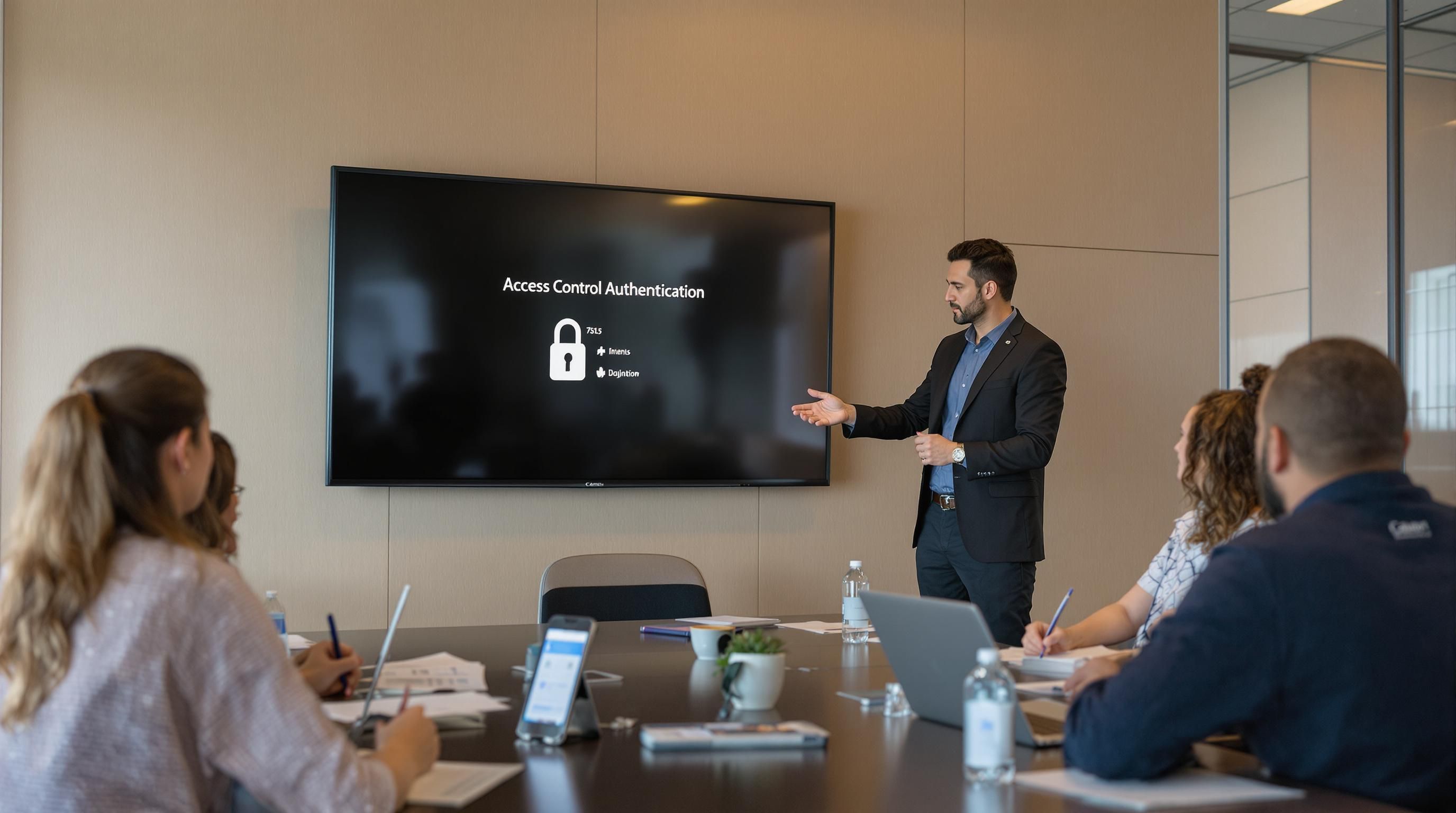Security training with access control demonstration in office