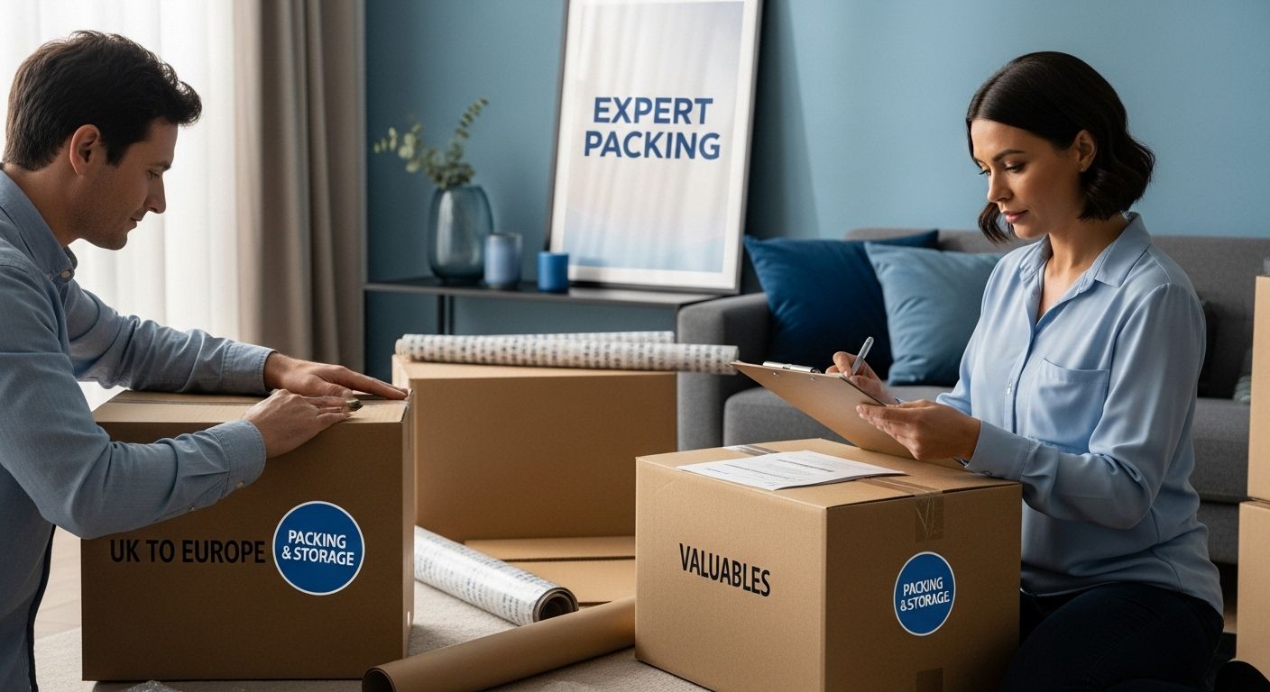 unpacking European apartment
