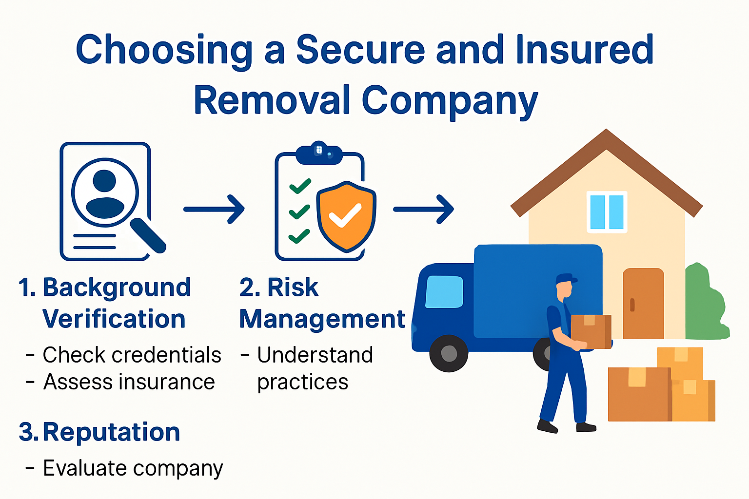 Infographic of steps to choose a secure removal company
