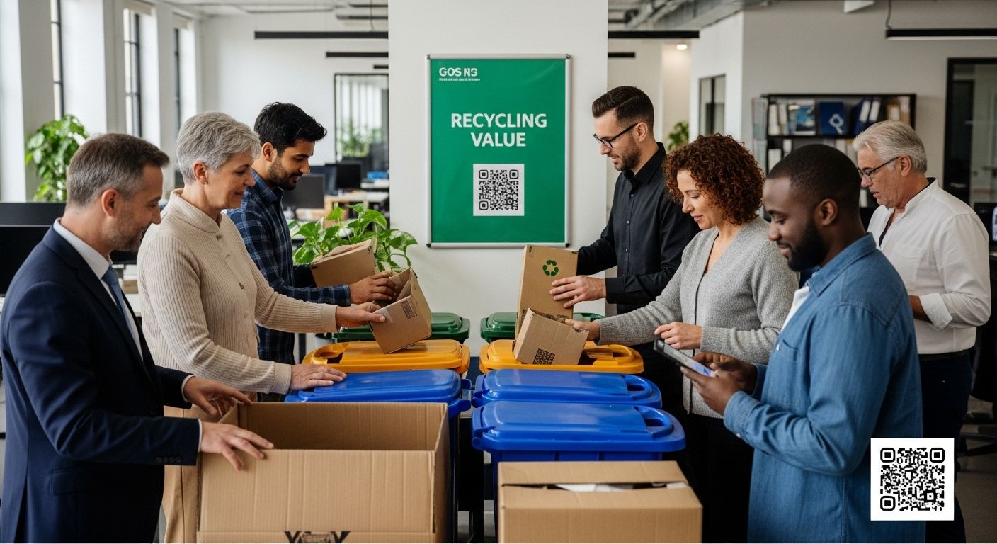 business cardboard recycling sorting