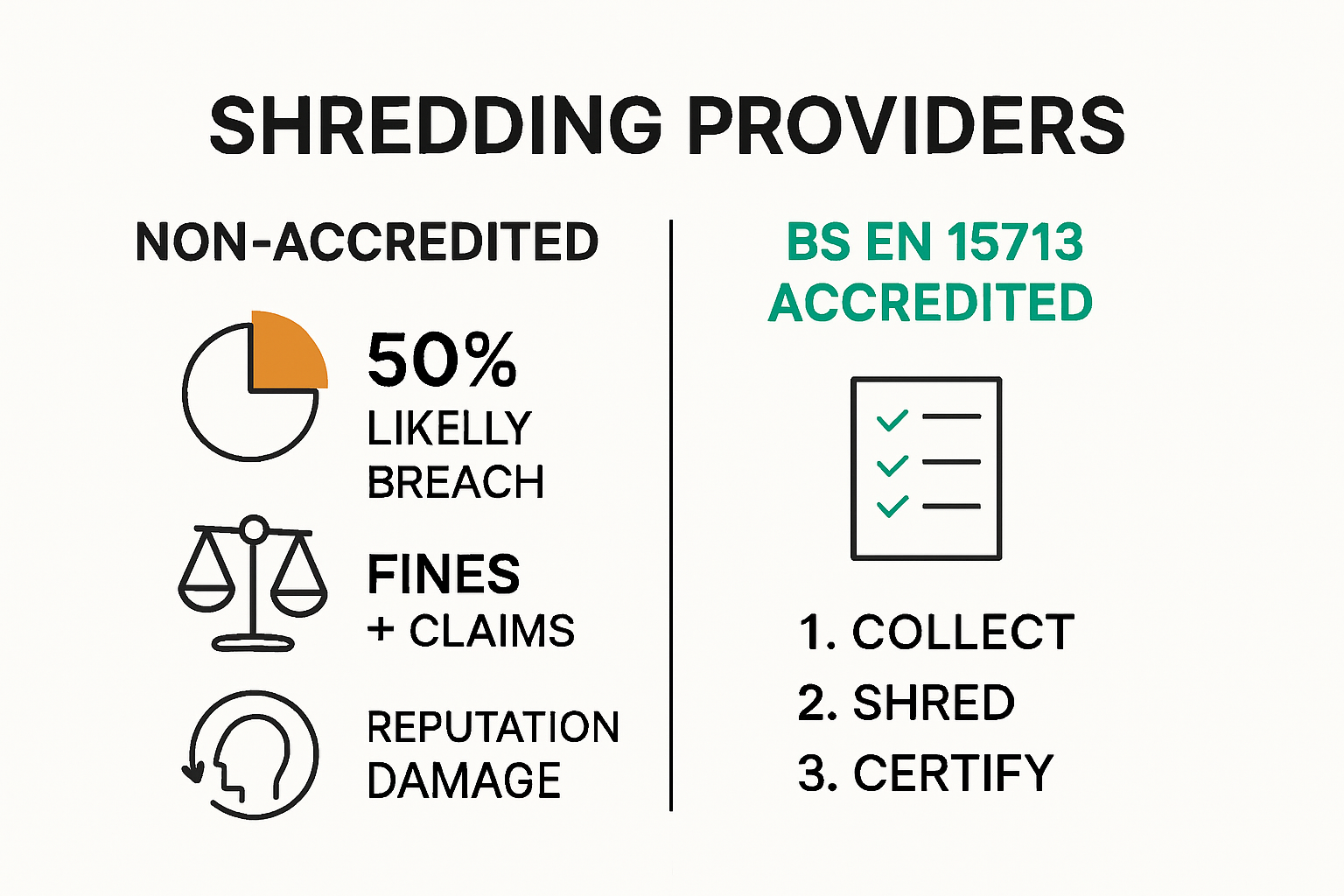 Infographic: Accredited vs non-accredited shredding provider risks