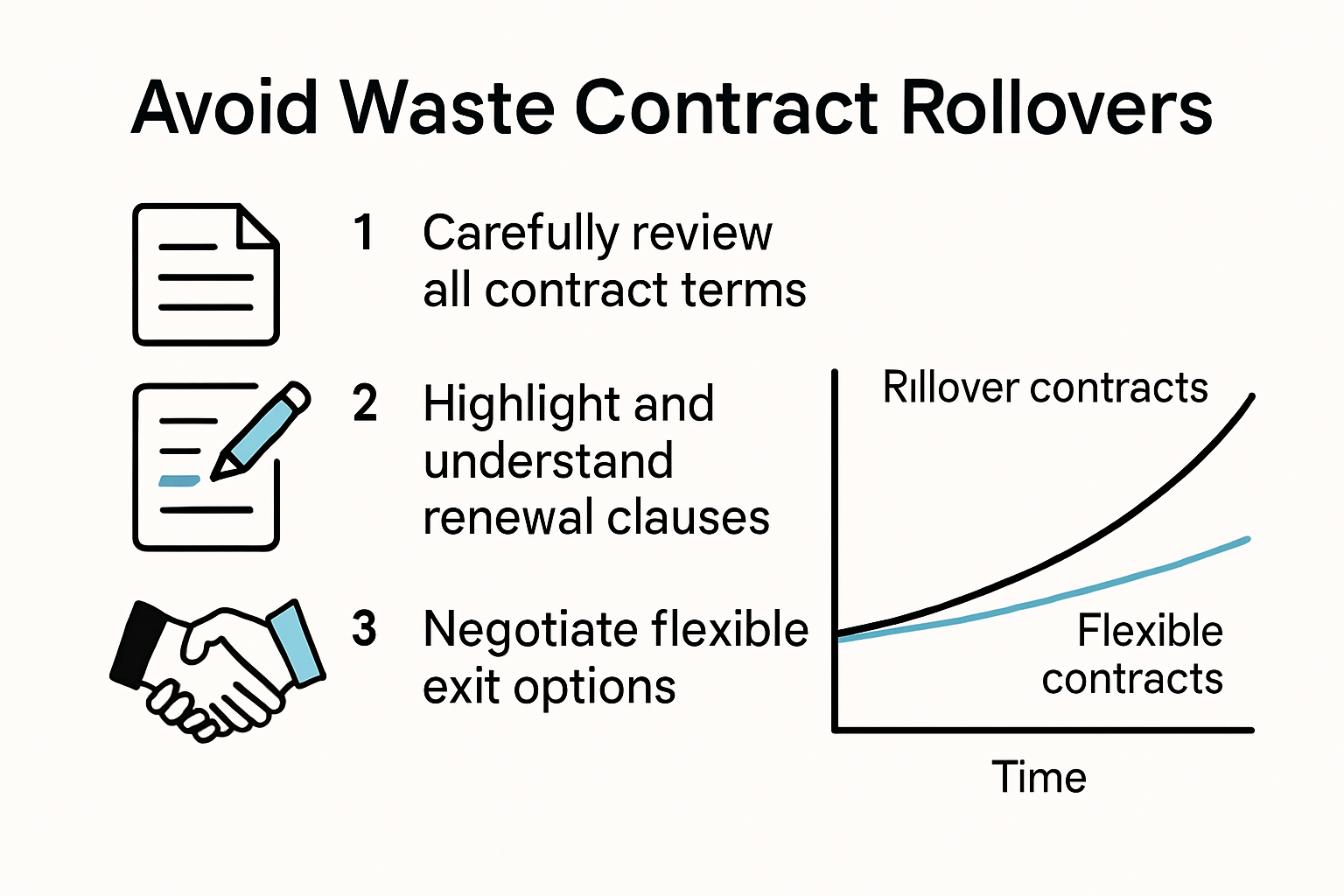 Infographic on avoiding roll over waste contract traps