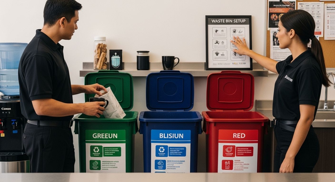 waste bin setup signage