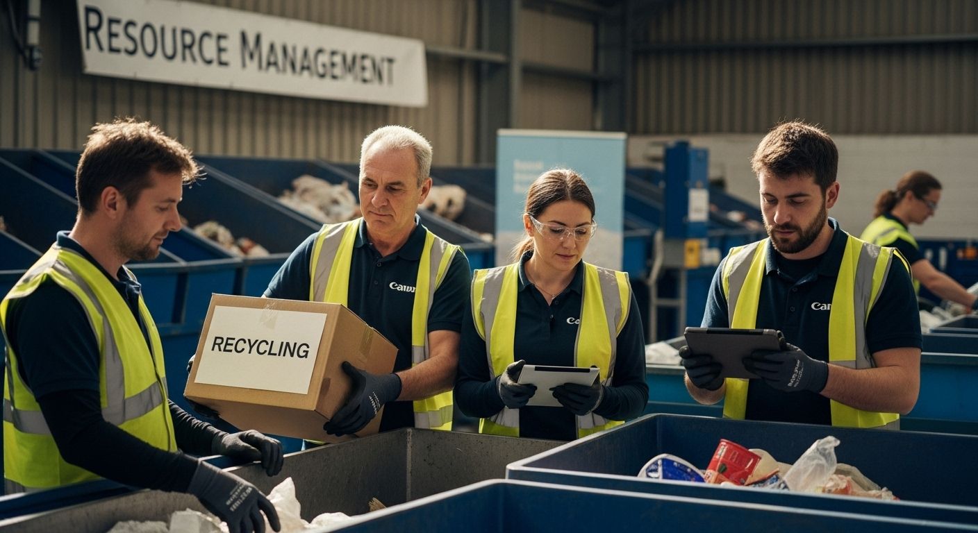 UK recycling facility teamwork