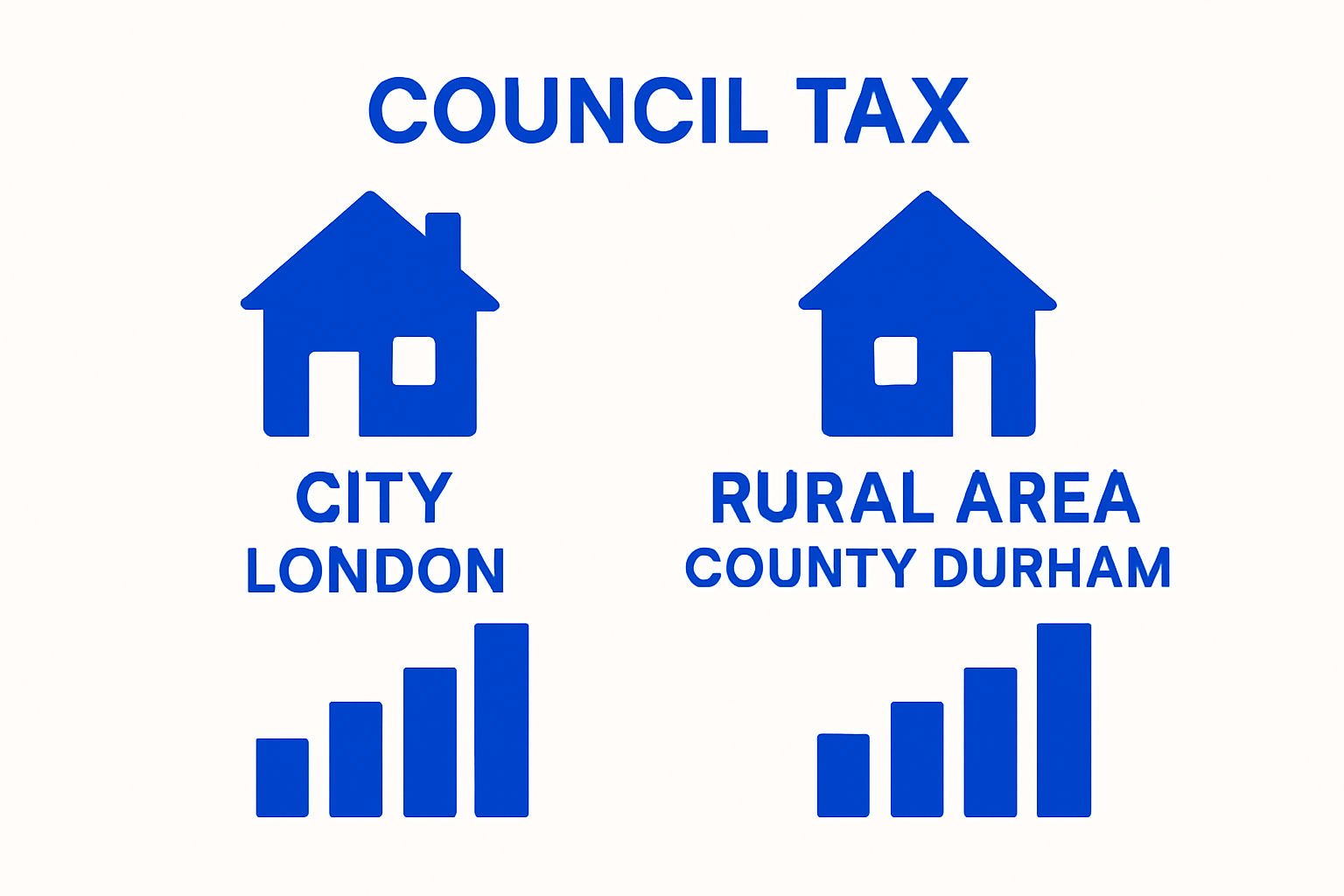 Comparison of council tax rates in London and County Durham