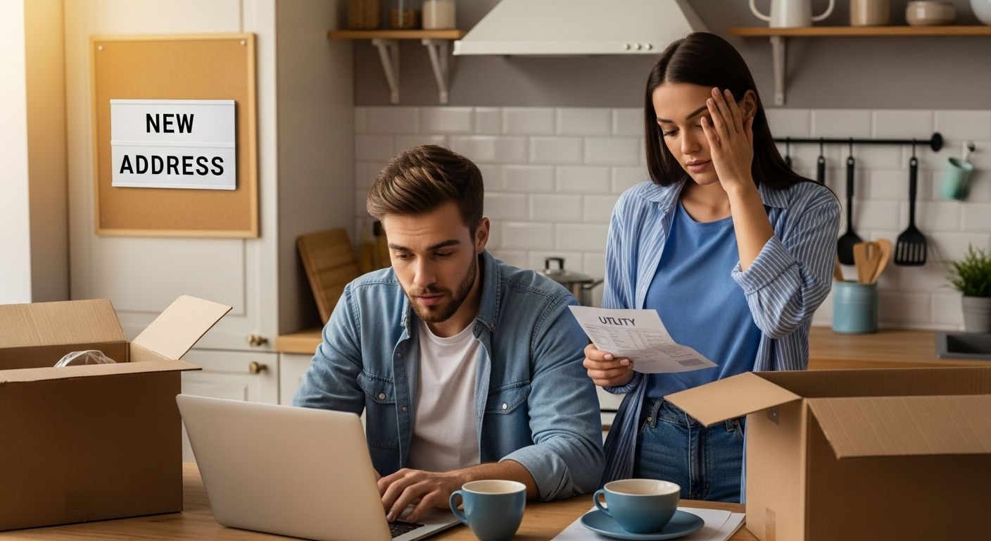move in day couple kitchen
