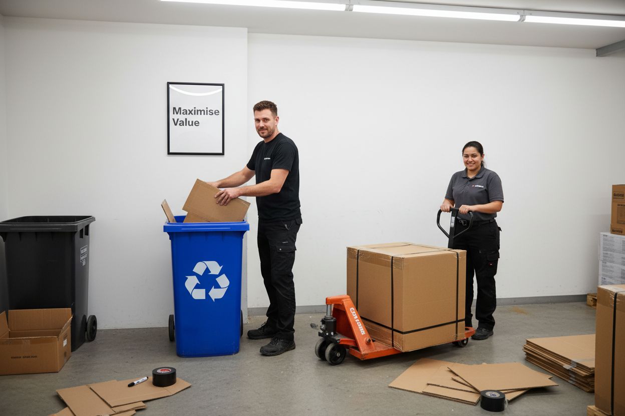retail cardboard recycling staff