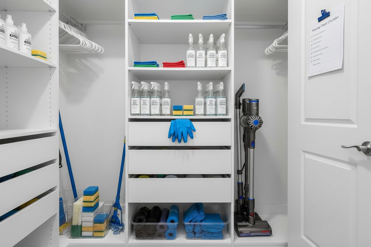 organized cleaning supplies