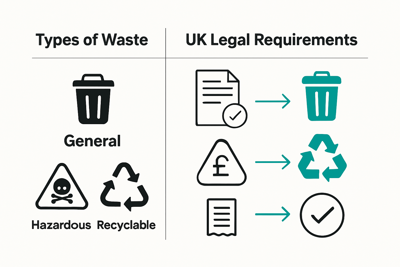 Comparison infographic of waste types and solutions