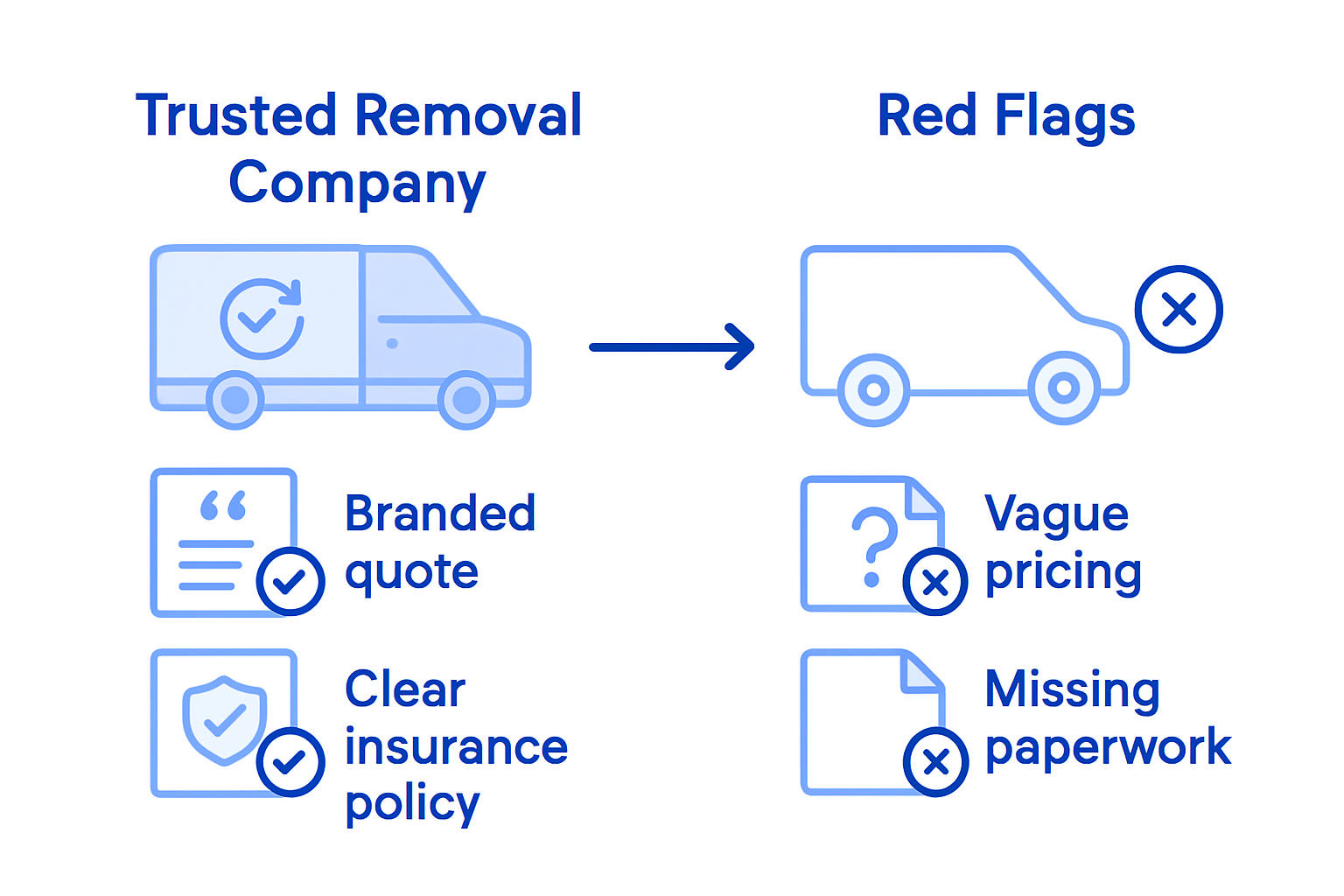 Trusted vs red flag removal company infographic