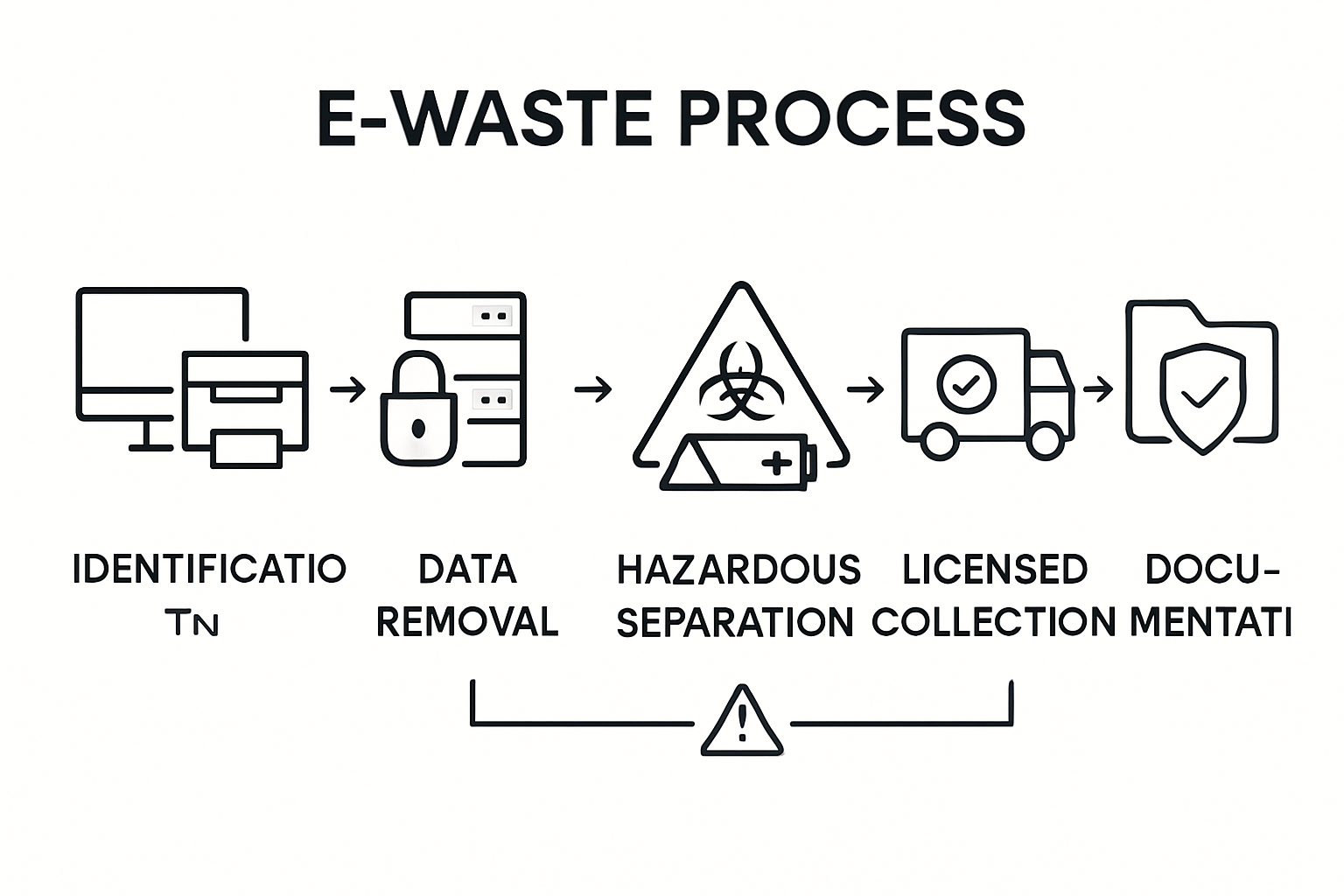 Infographic of five business electronics disposal steps