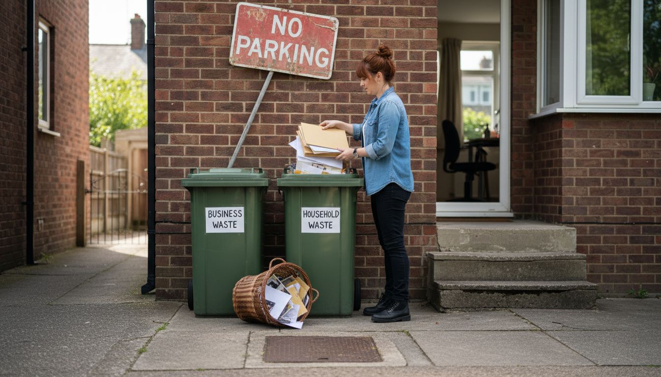 Sorting business and household waste outdoors