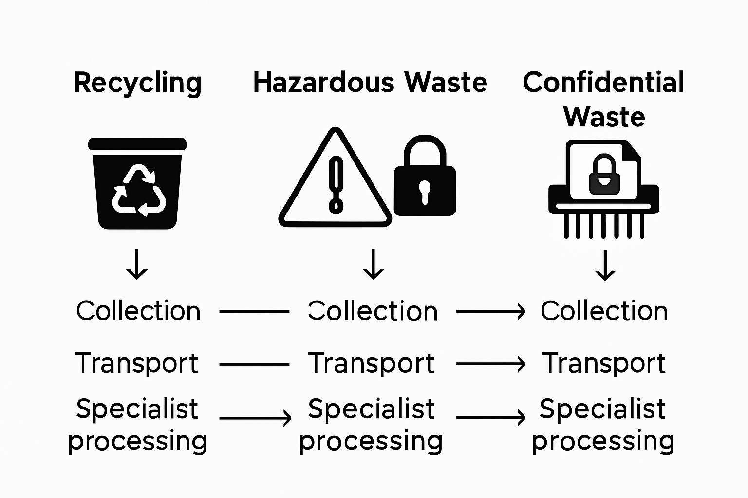 Infographic comparing waste disposal processes