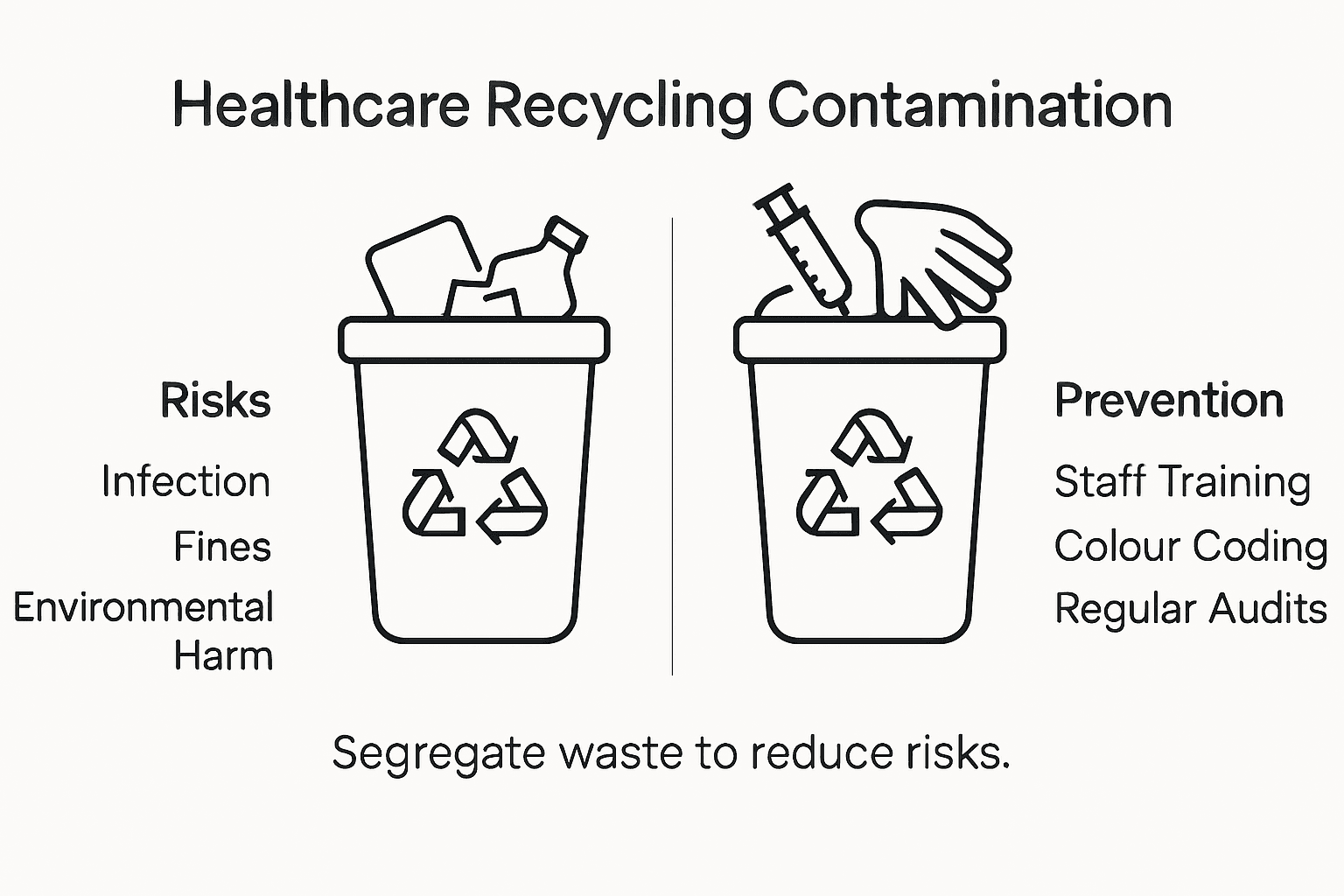 Infographic showing healthcare recycling contamination overview