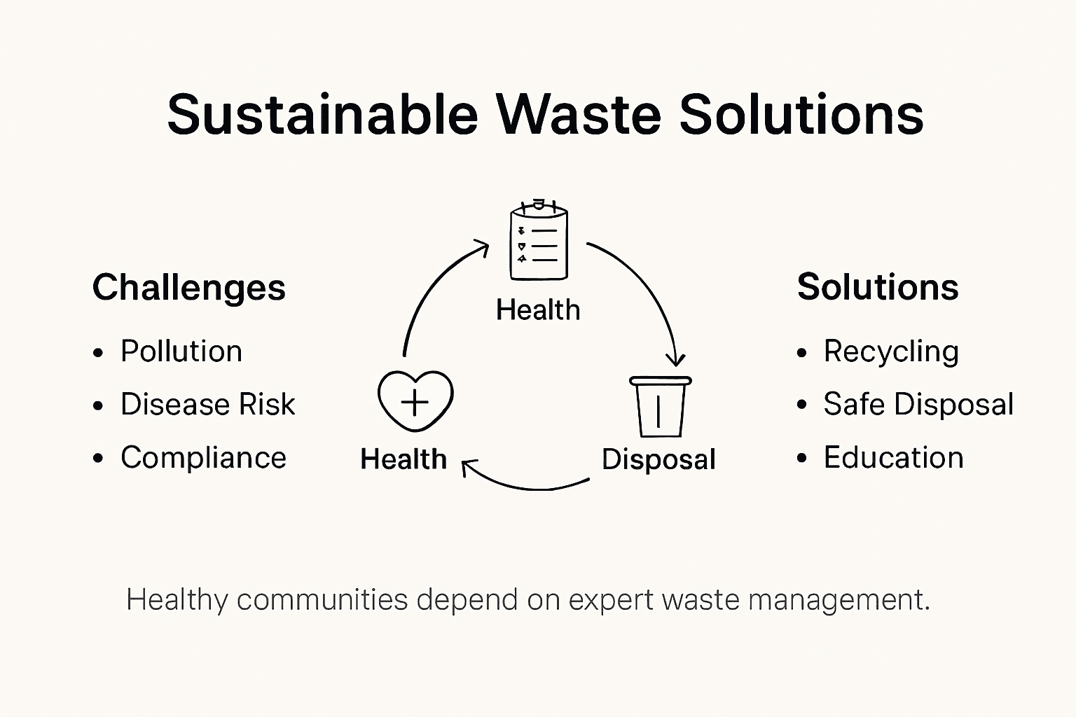 Infographic of sustainable waste management solutions UK