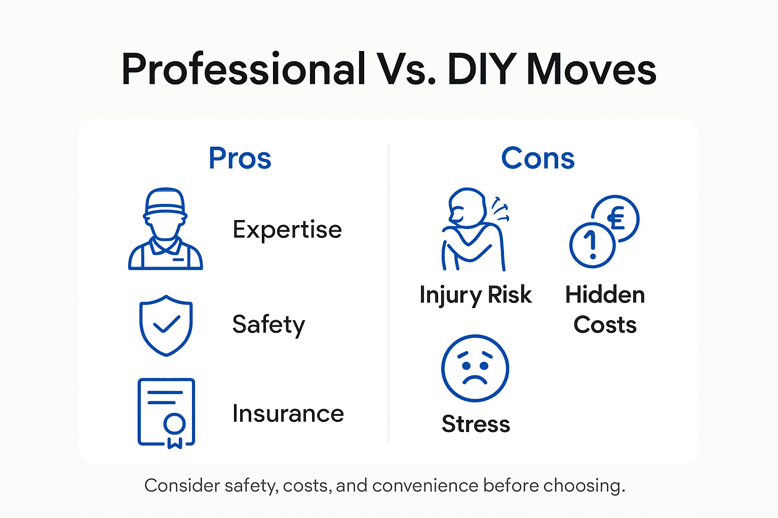 Infographic comparing professional and DIY moves