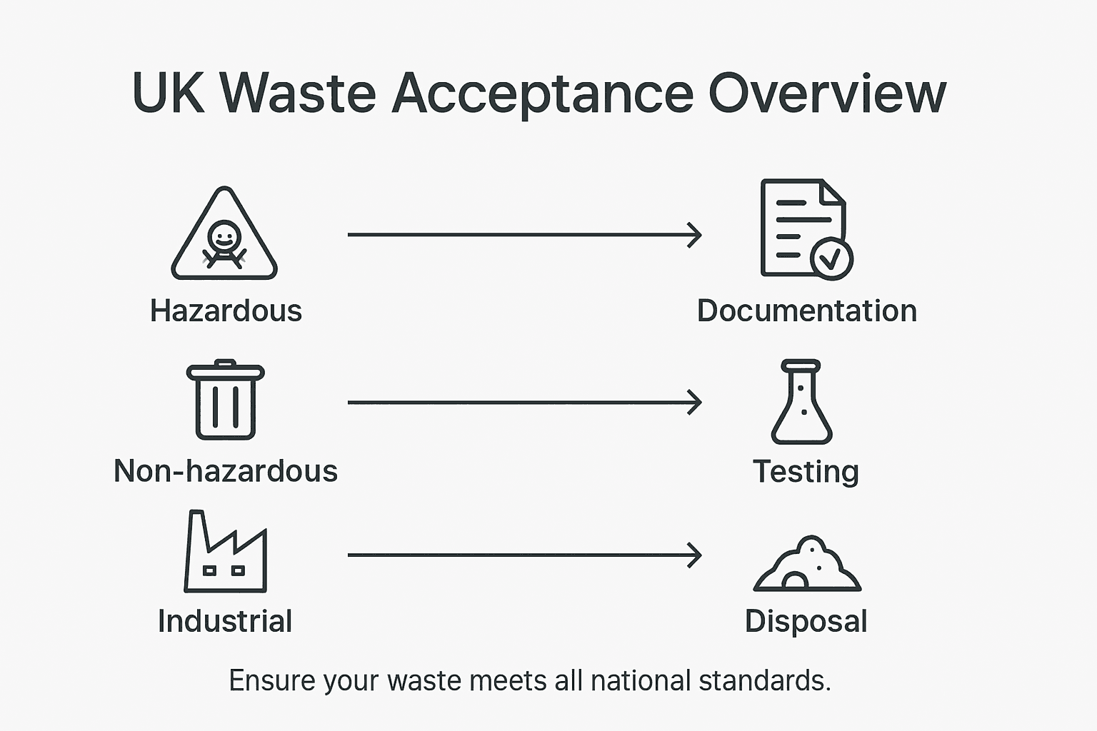 Infographic overview of UK waste acceptance steps