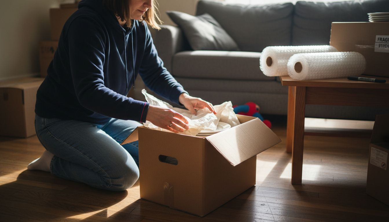 Wrapping dishes for secure transport move