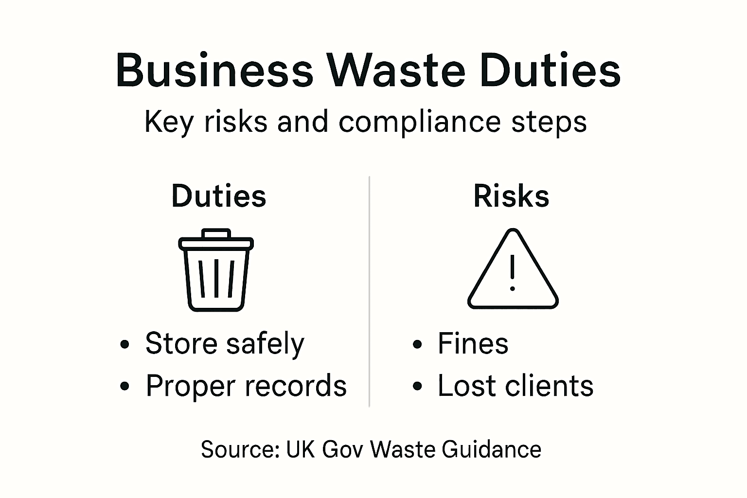 Infographic of UK waste management duties and risks