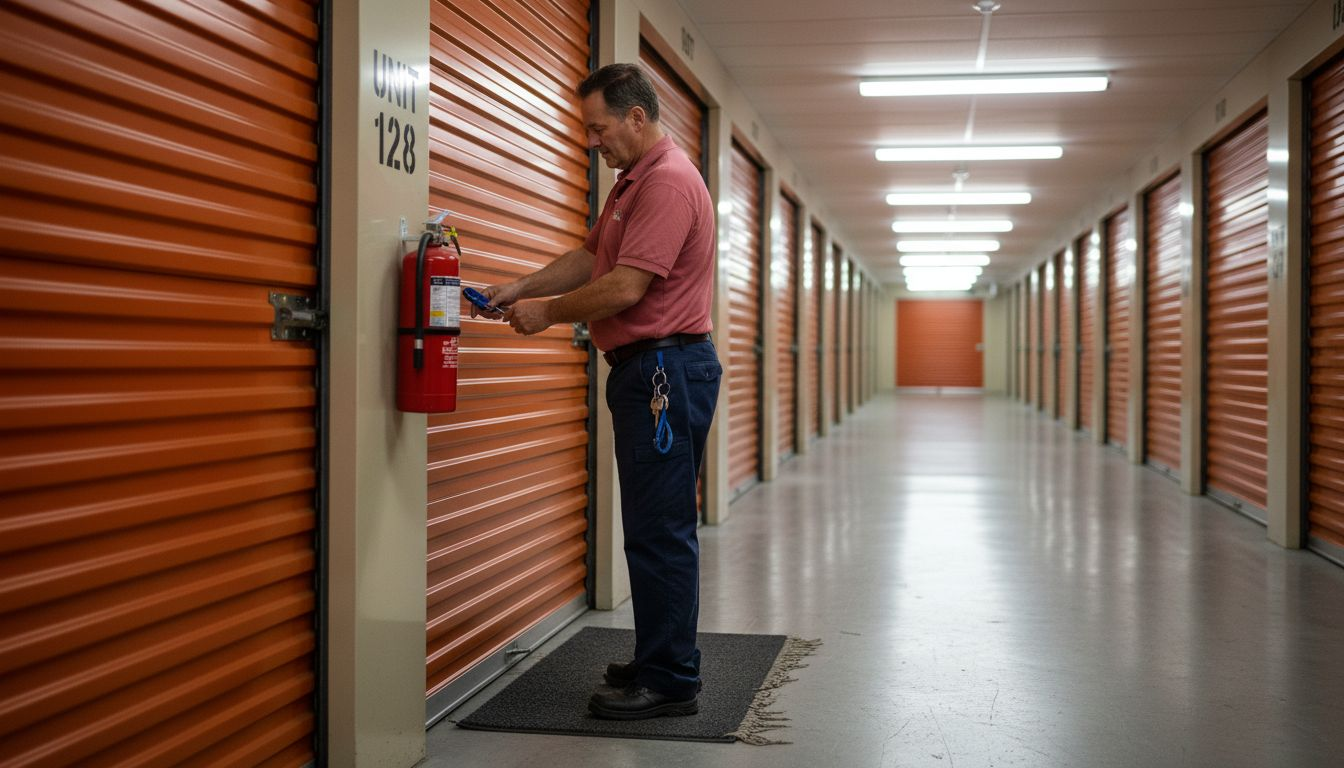 Manager unlocking storage unit in facility