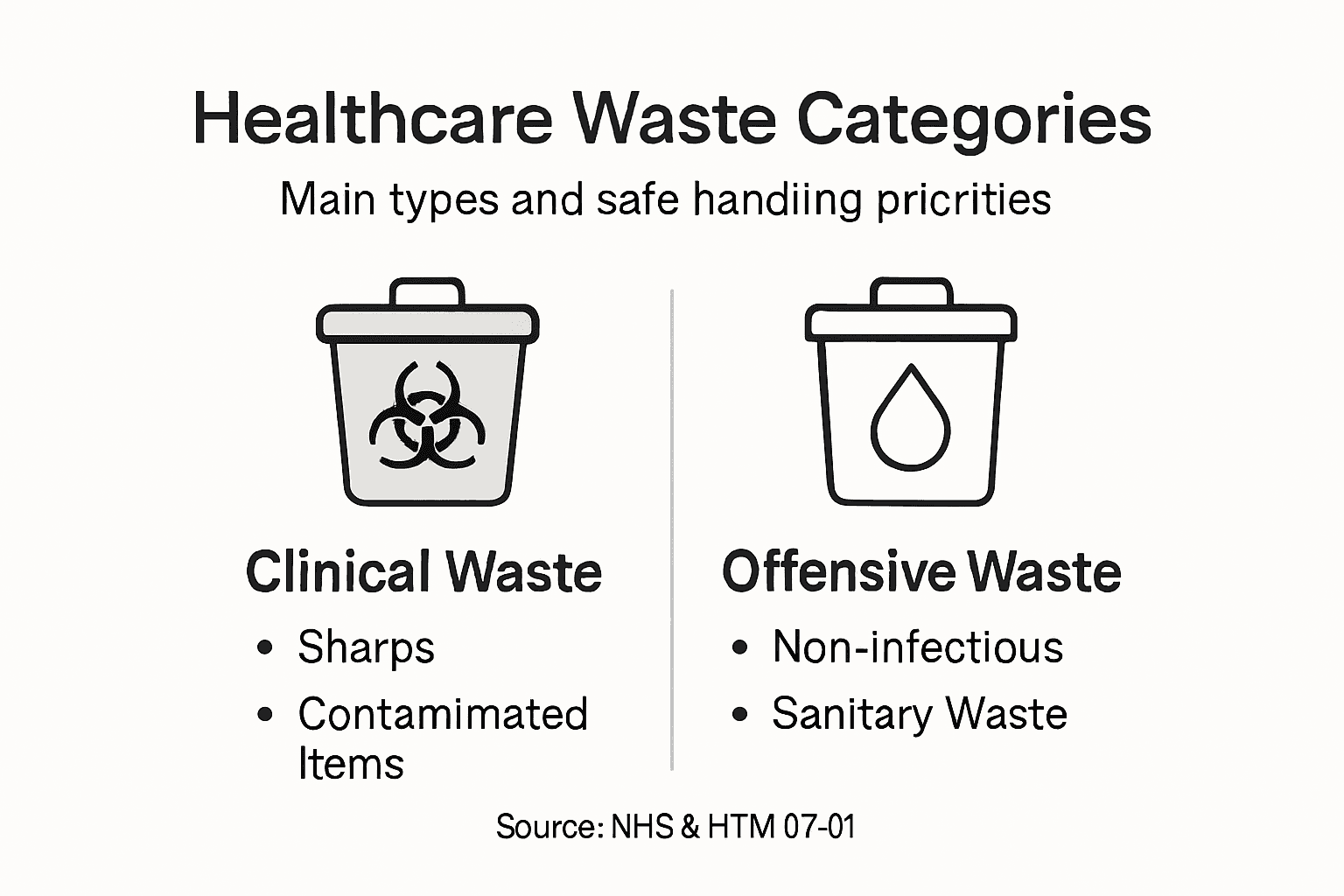 Infographic of UK healthcare waste classification