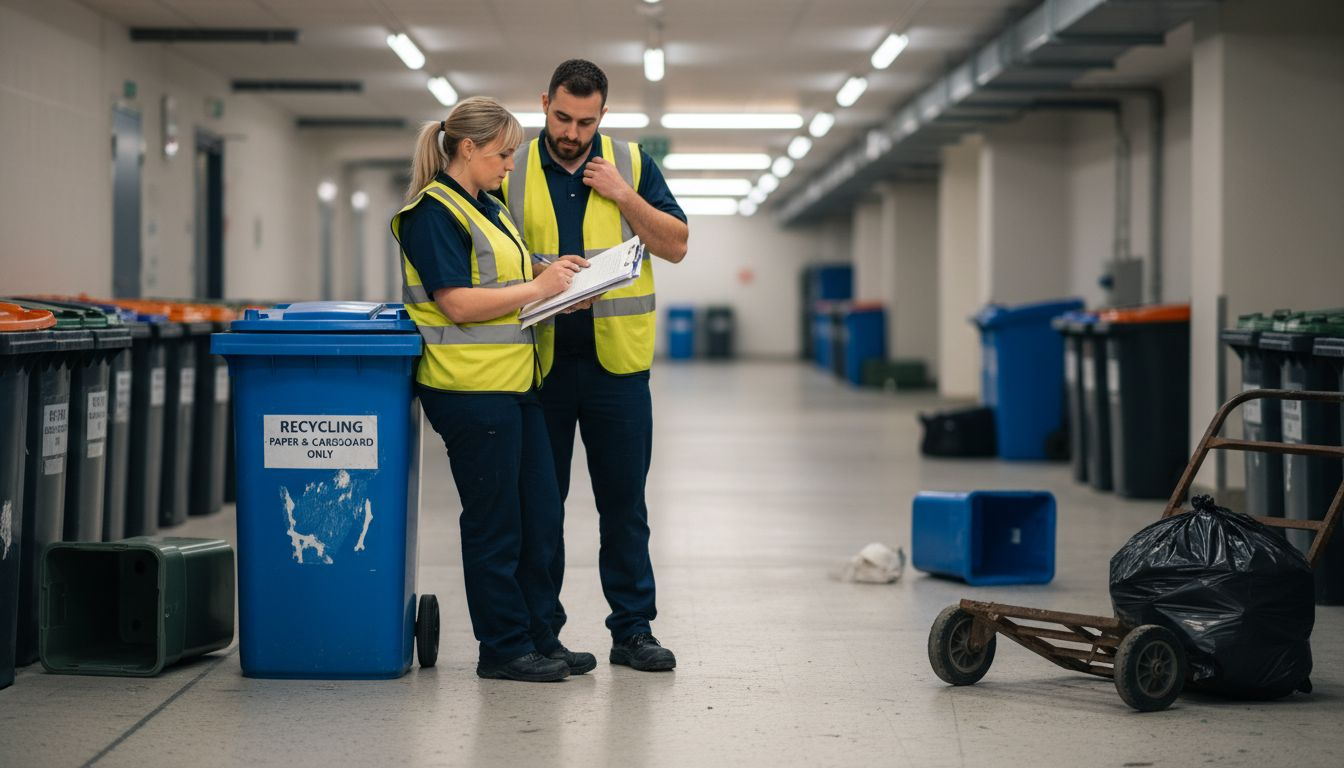 Staff conducting facility waste audit