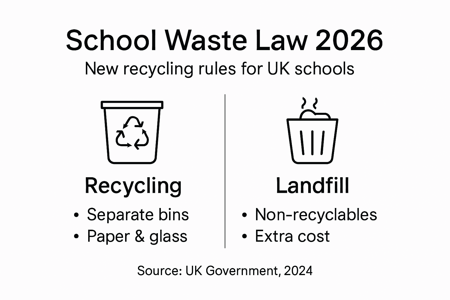 Infographic summary of UK school waste law changes