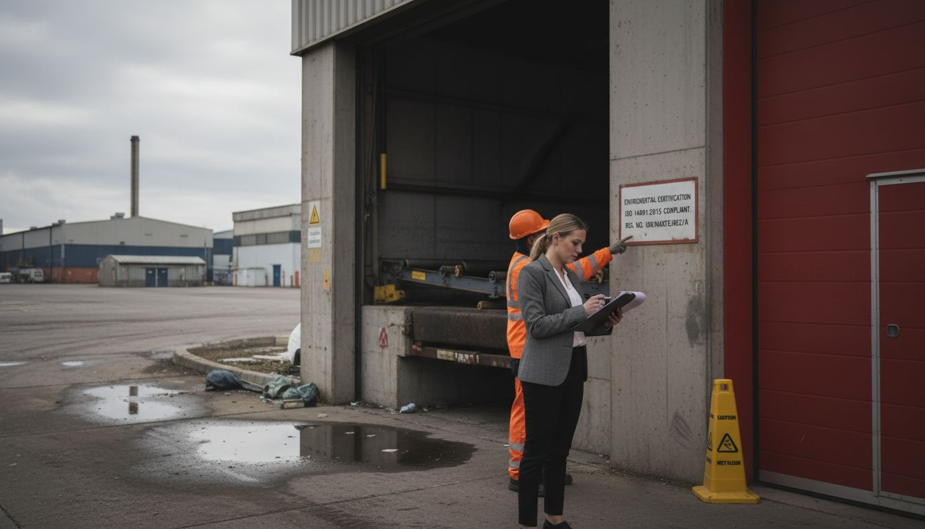Healthcare auditor checks waste supplier facility