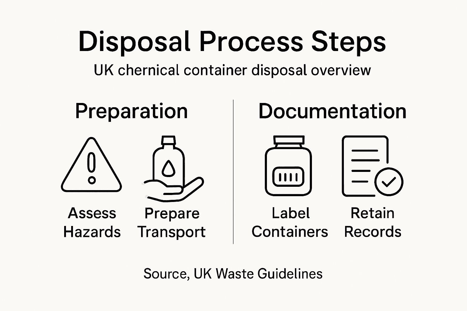 Infographic showing chemical disposal process steps