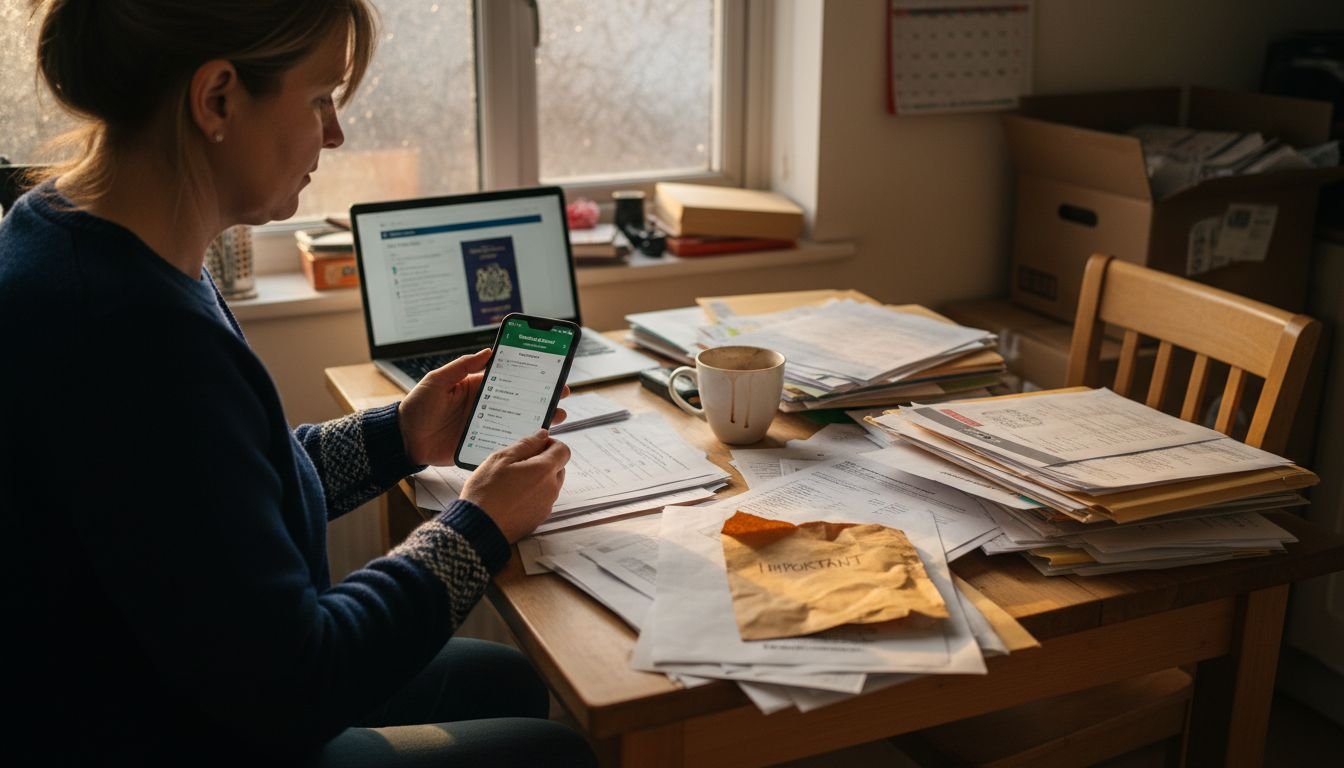 Woman preparing customs documents for moving
