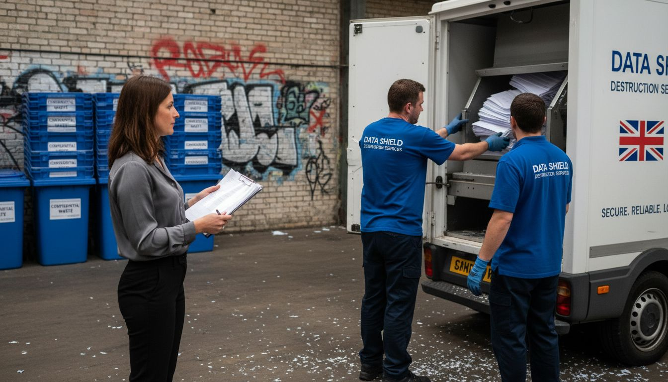 Supervisor overseeing shredding operation onsite