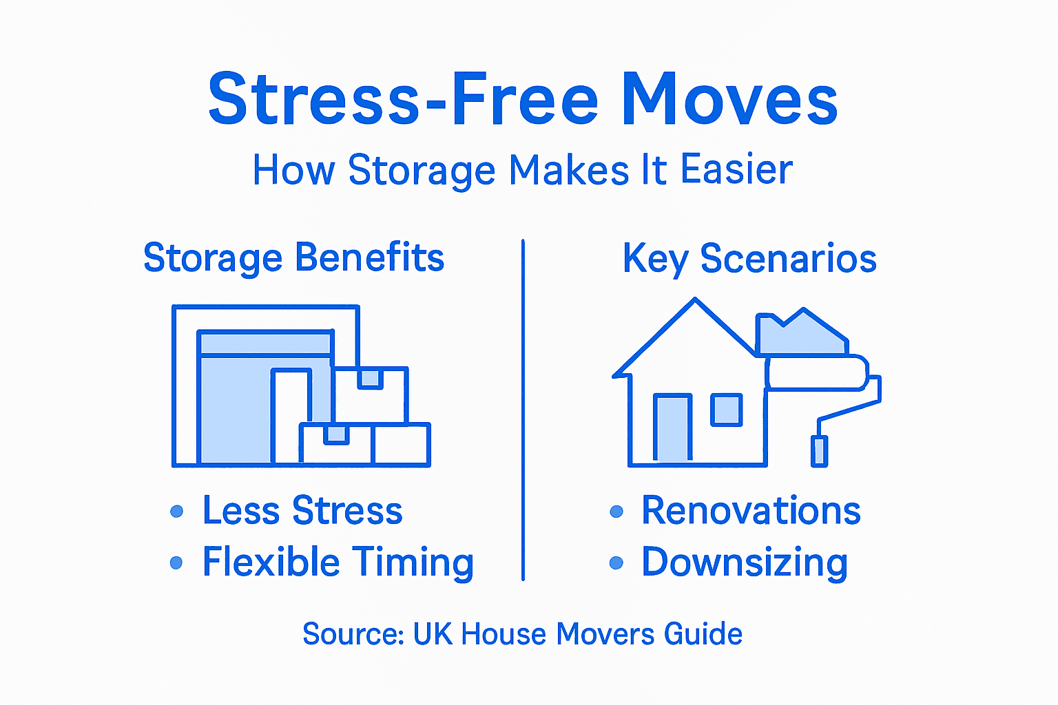 Infographic on using storage for stress-free moves