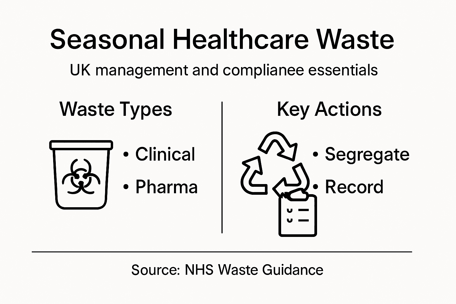 Infographic showing UK seasonal healthcare waste points