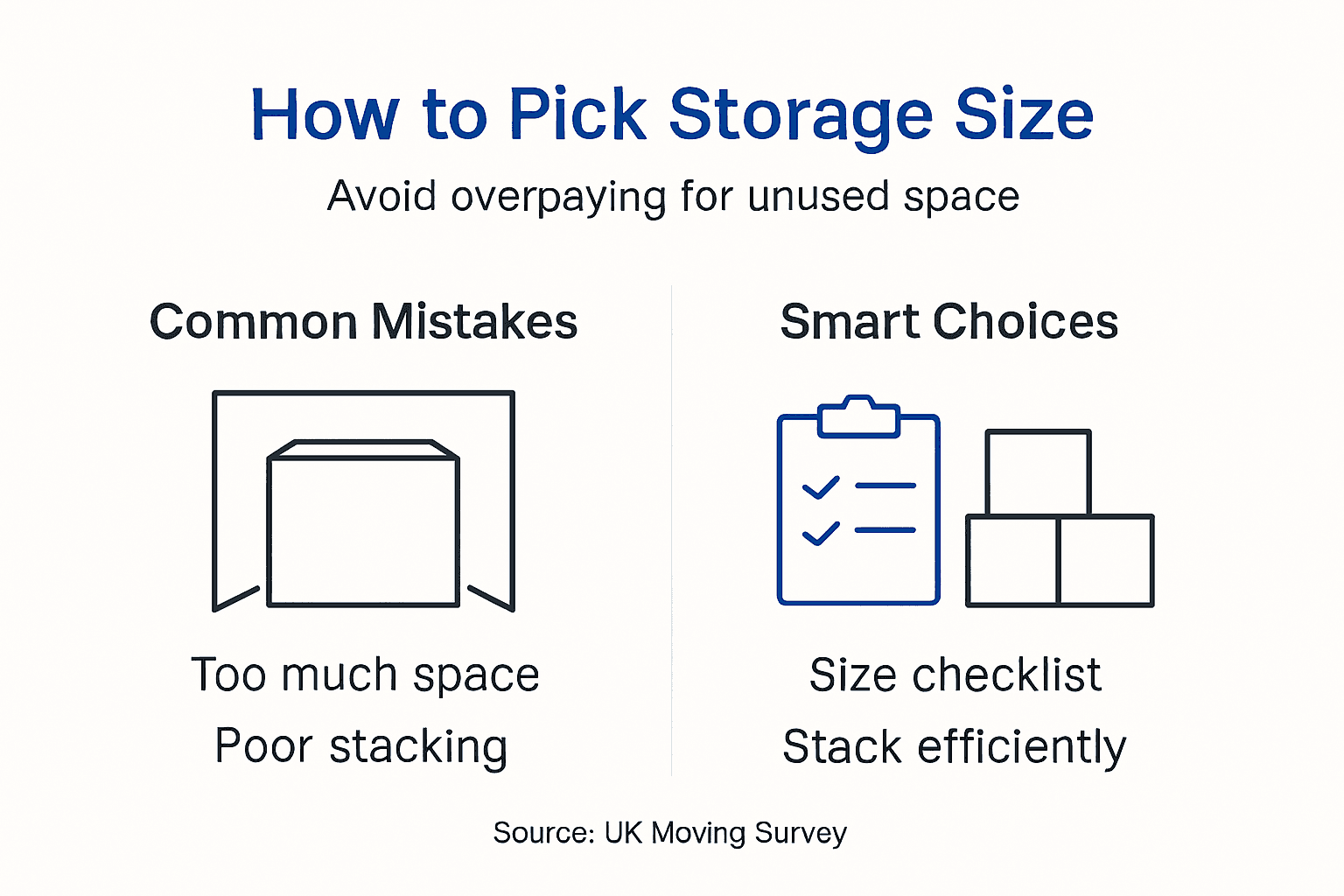 Infographic on smart storage size selection