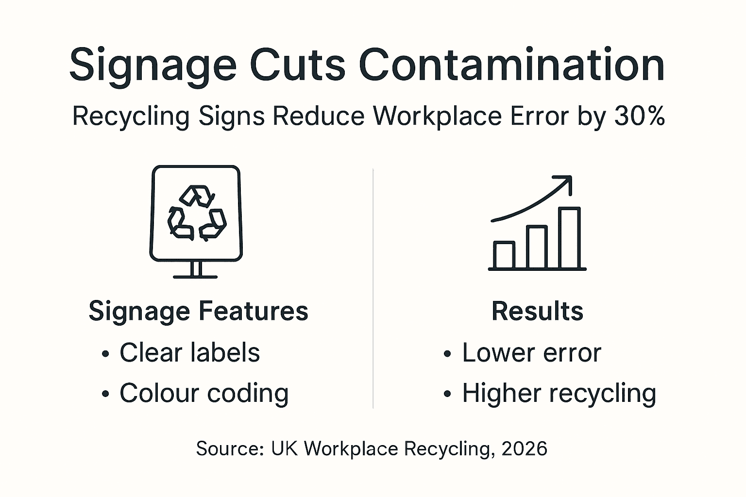 Infographic showing signage impact on contamination