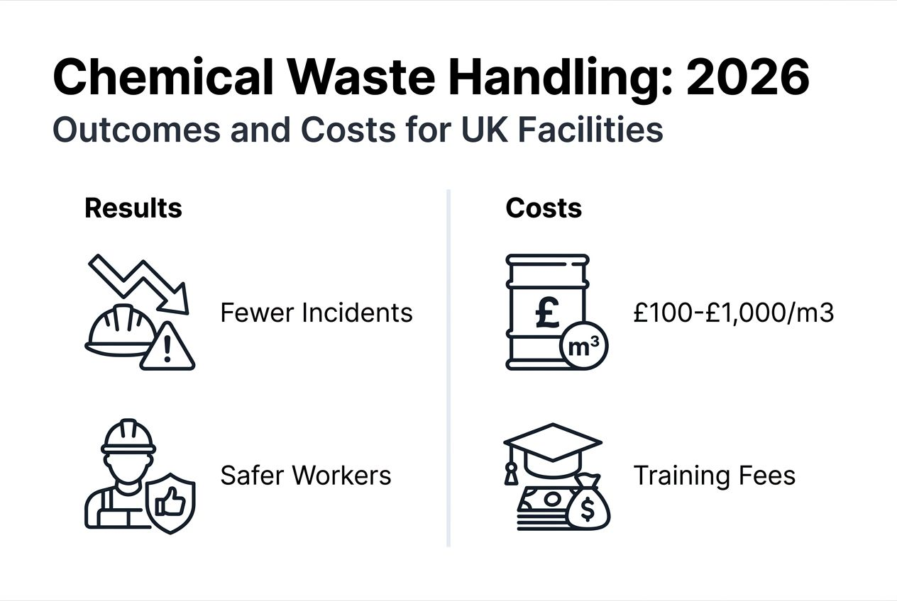 Infographic showing chemical waste costs and outcomes