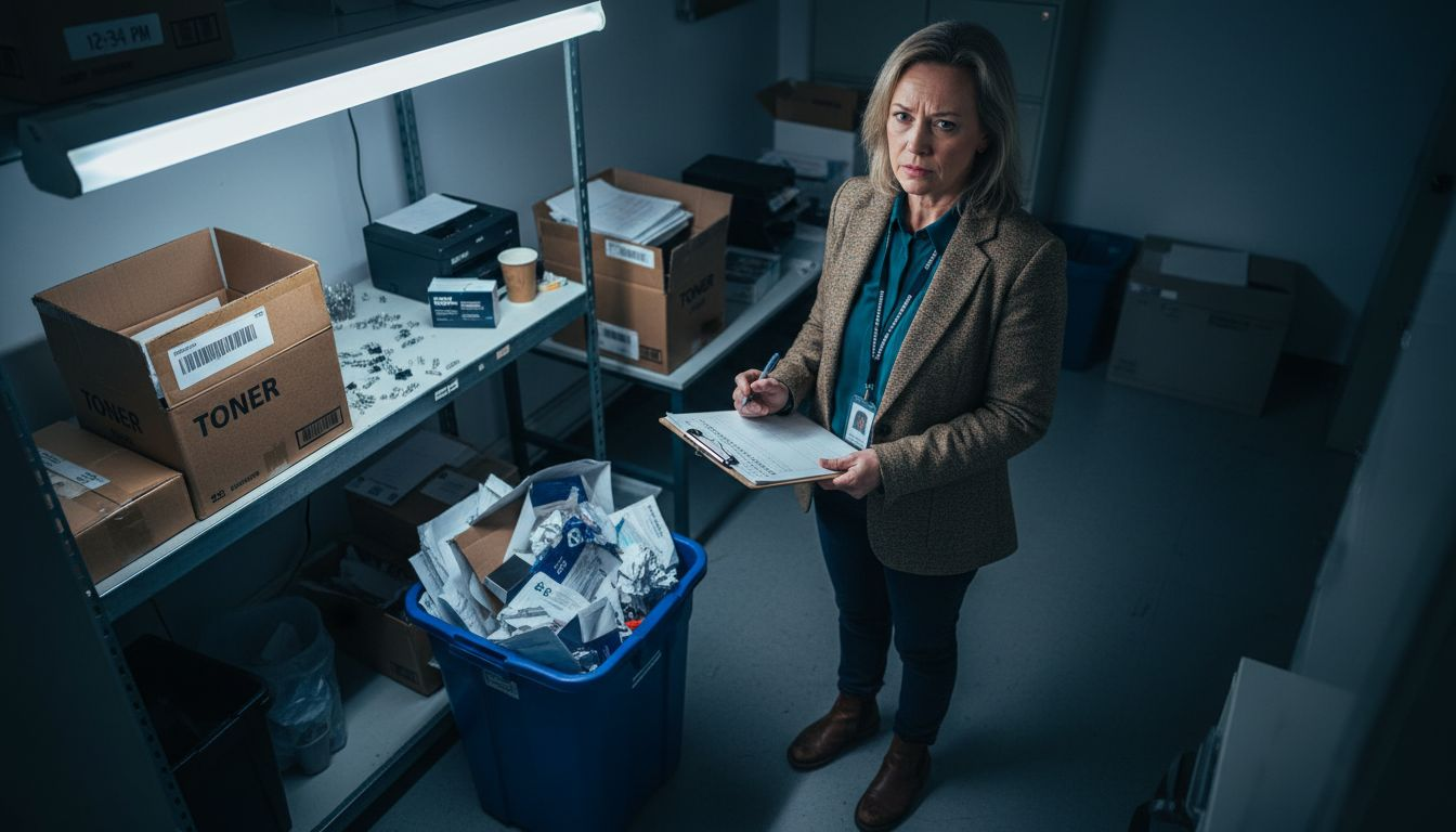 Facilities manager tracks office waste records