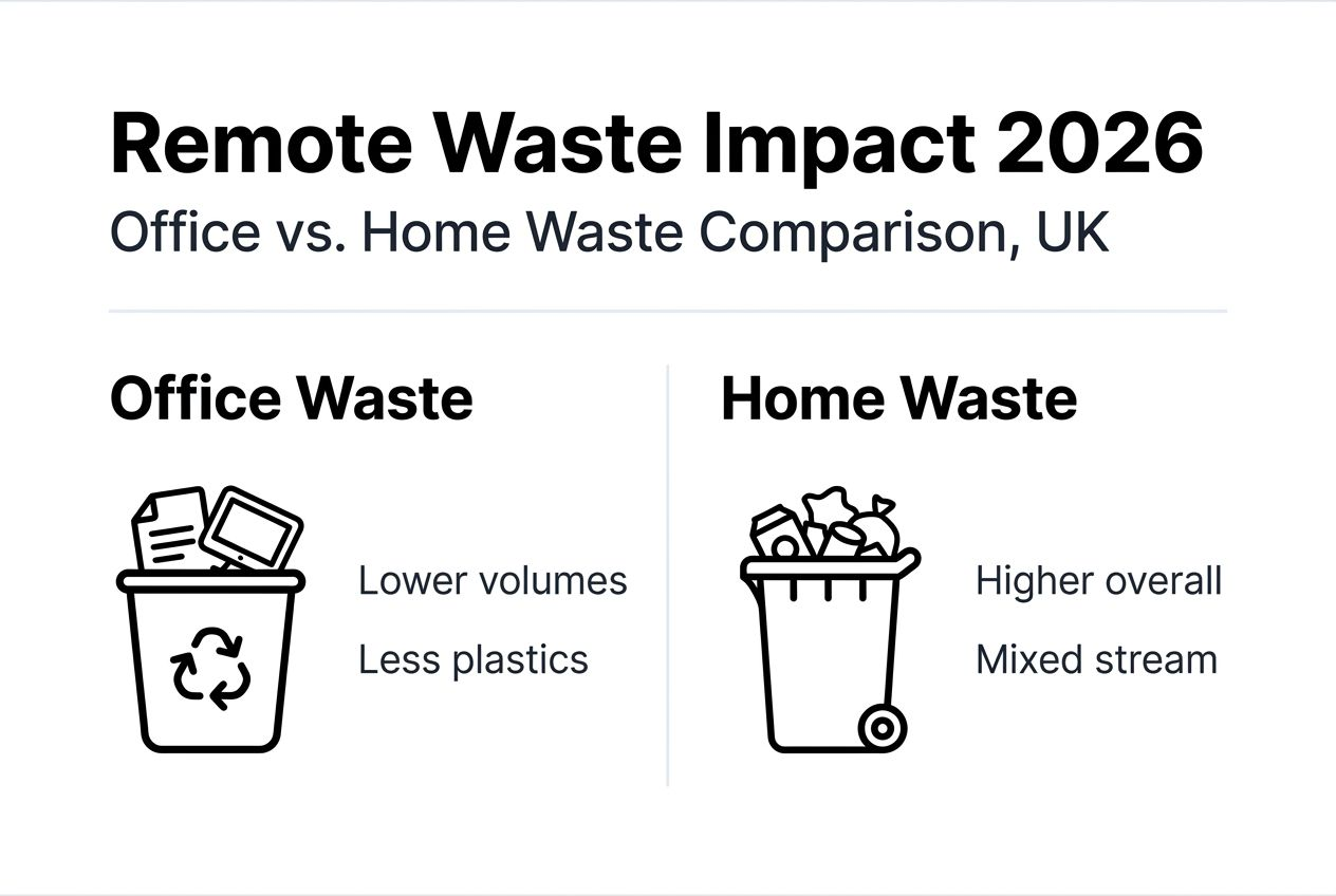 Infographic showing office and home waste comparison