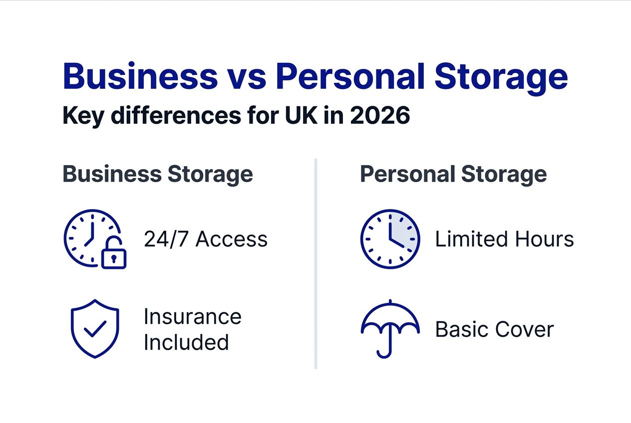 Infographic comparing business and personal storage