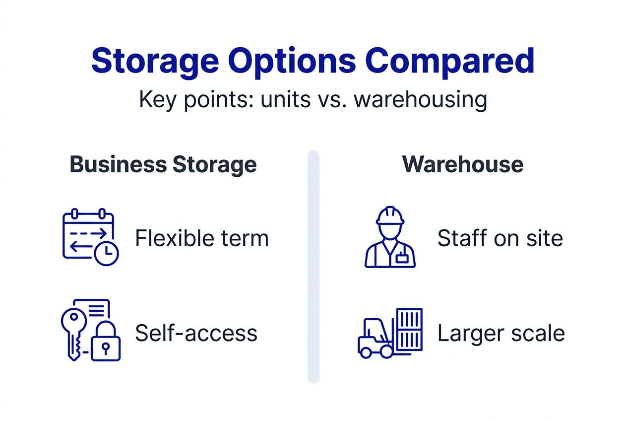 Infographic compares storage units and warehousing