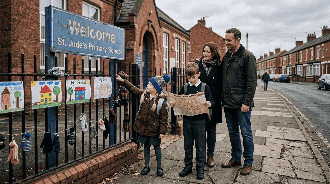 Family outside UK school catchment area