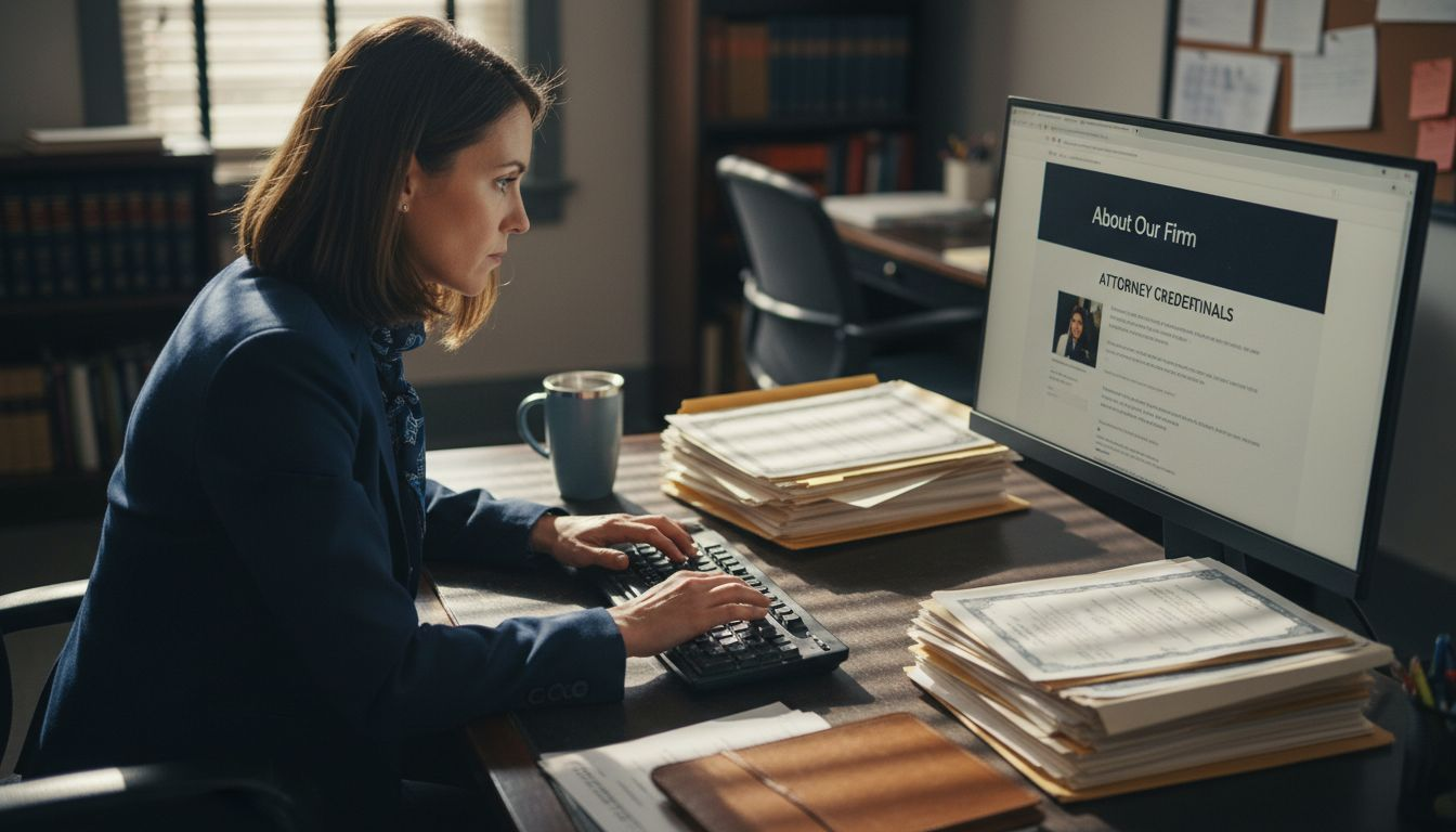 Attorney adding credentials to law firm website