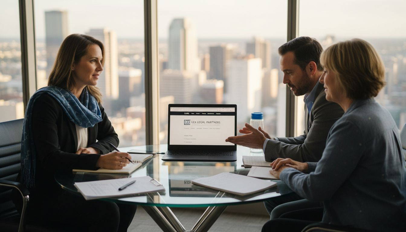 Lawyers discuss website with client