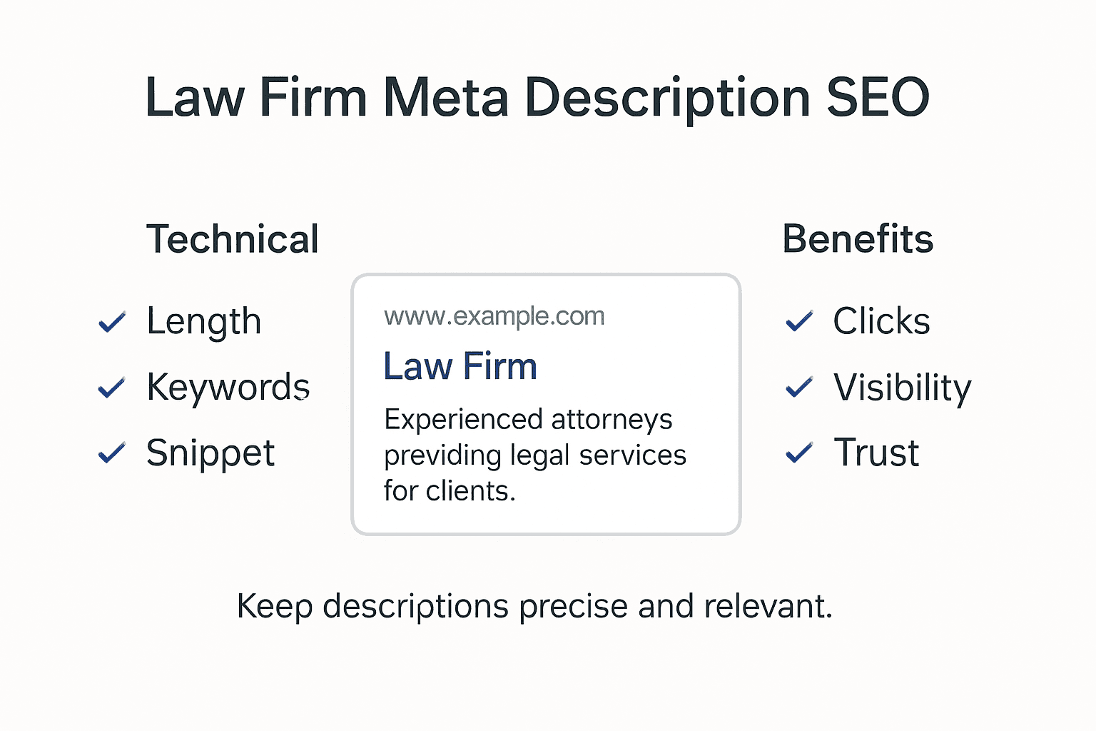 Infographic law firm SEO meta description tips
