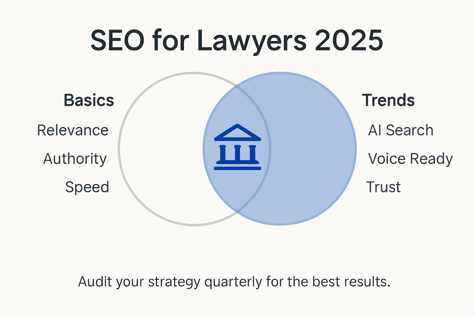 Infographic showing SEO trends for lawyers 2025