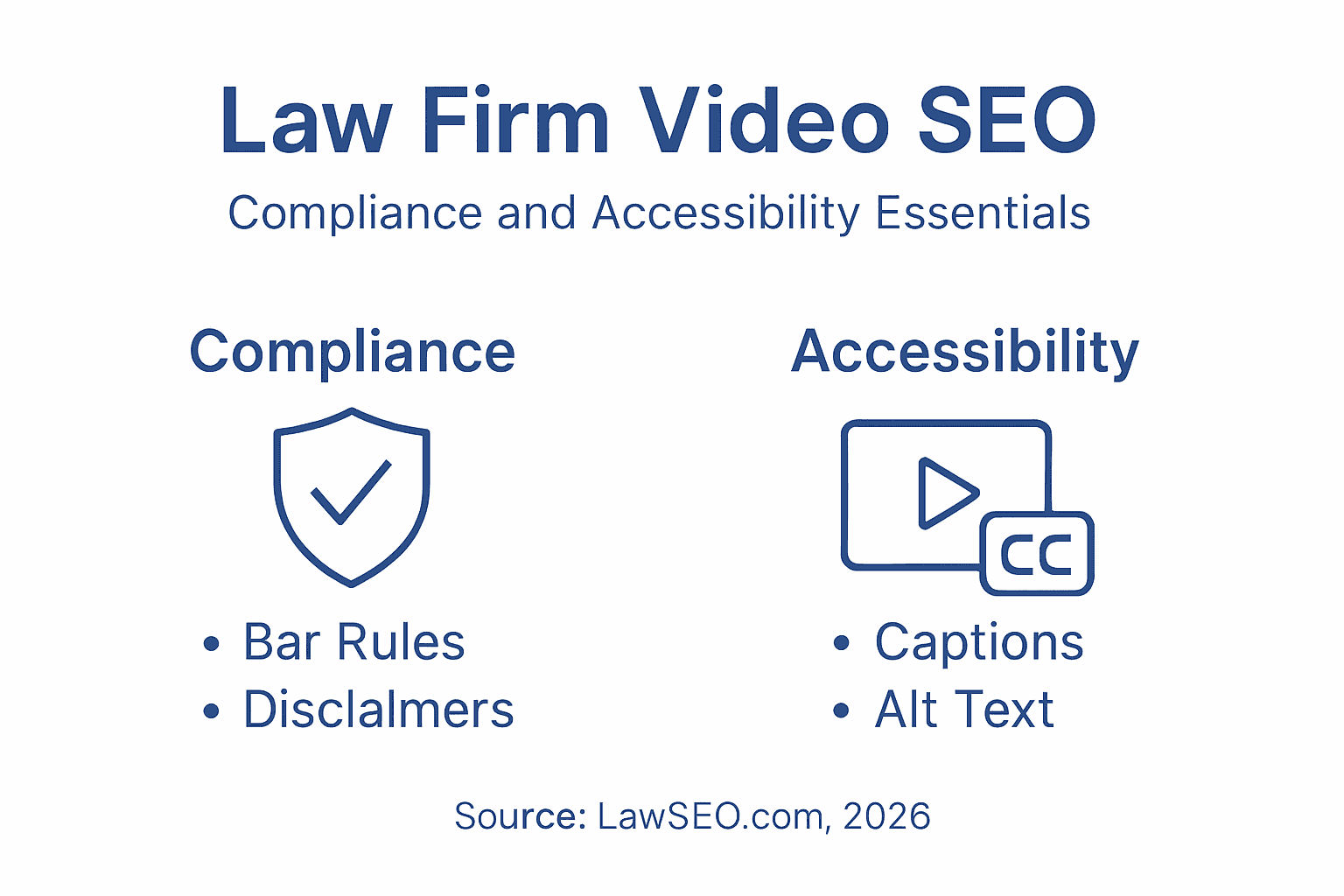 Infographic for law firm video SEO compliance