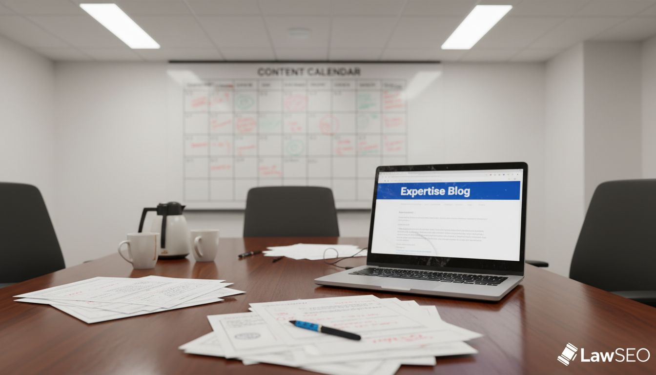 Lawyers reviewing legal marketing content drafts