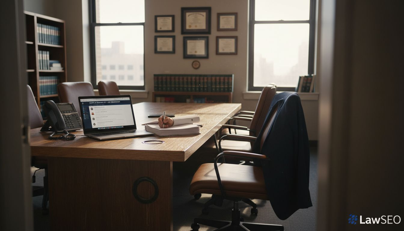 Senior partner in conference with legal tech