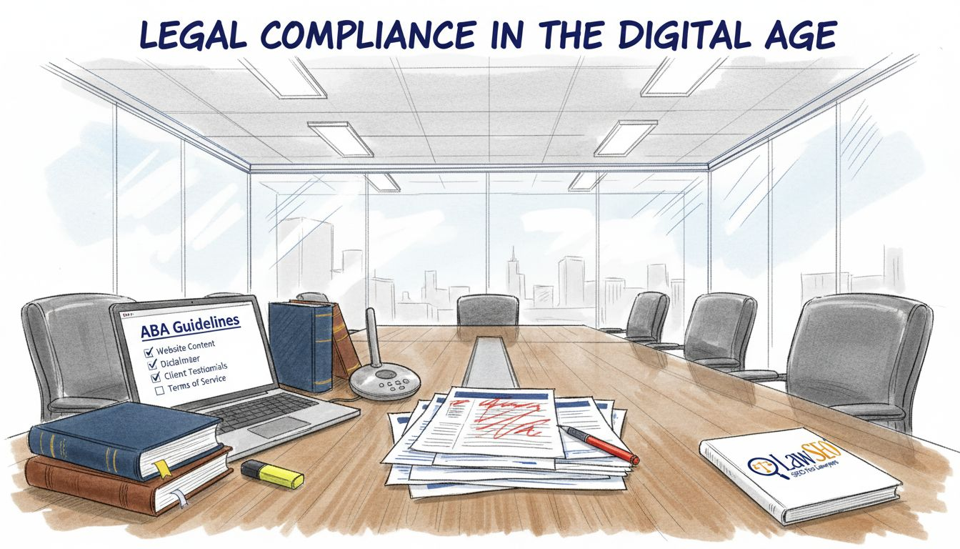 Compliance manager auditing legal website content